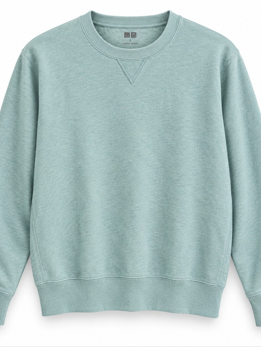 Uniqlo Size S Mint Green Crewneck Sweatshirt Cotton Minimalist Normcore Coastal